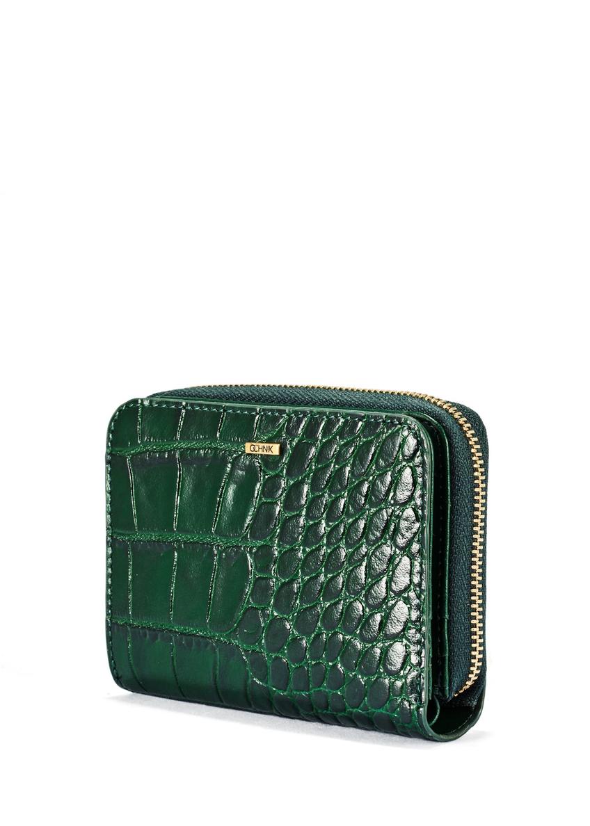 Dark green croco women's wallet PORES-0951-51(W25)