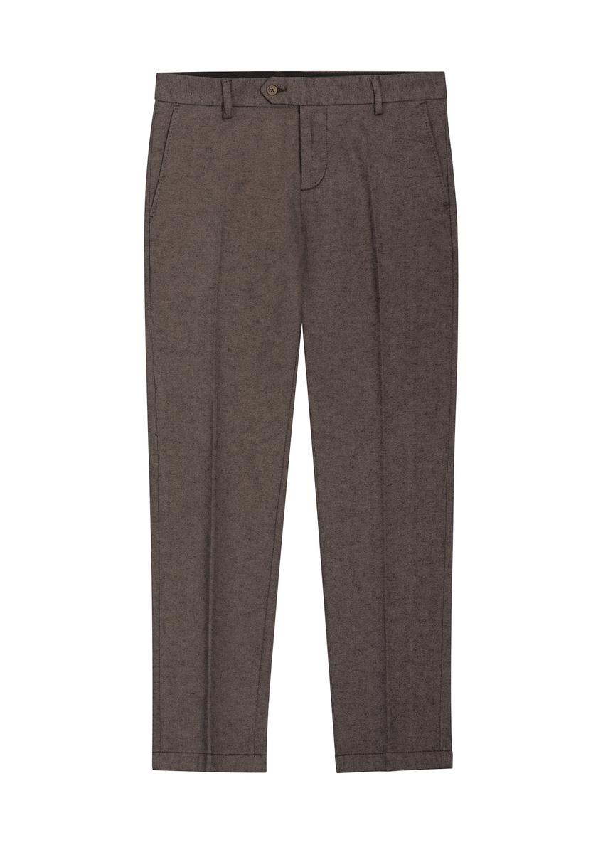 Men's herringbone cigarette trousers SPOMT-0100-1I(Z26) - front product view, on white background.