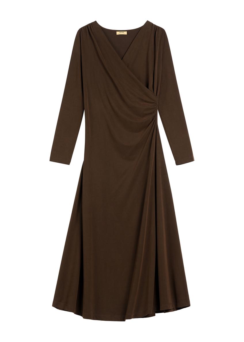 Brown modal midi dress SUKDT-0259-1I(W26)