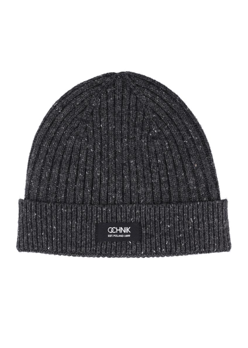 Gray men's wool hat CZAMT-0094-9B(Z26), front product view on white background.