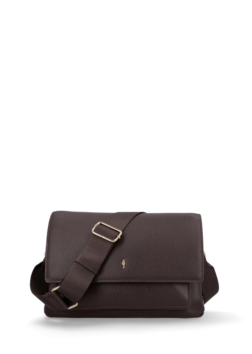 Dark brown leather women's shoulder bag TORES-1347-1I(Z26)