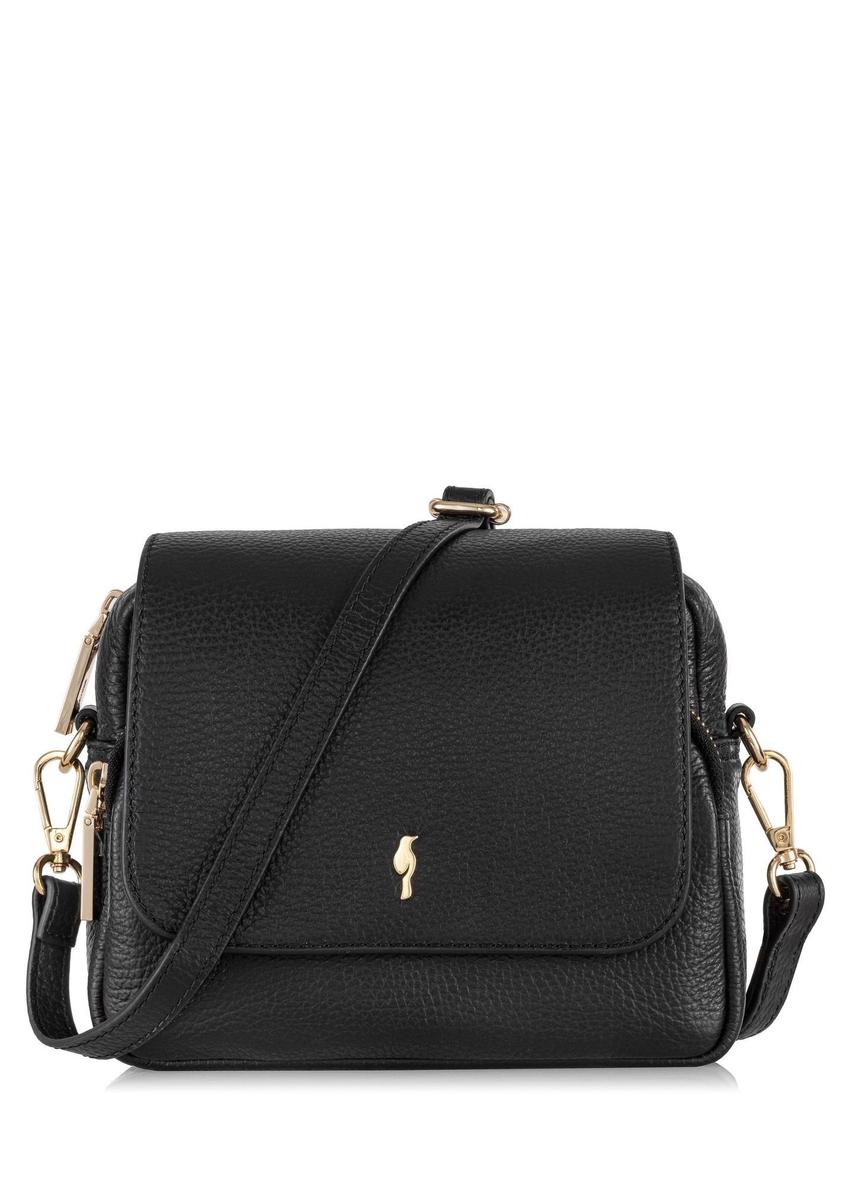 Black small leather women's handbag TORES-0958E-9I(W26), front product view on white background.