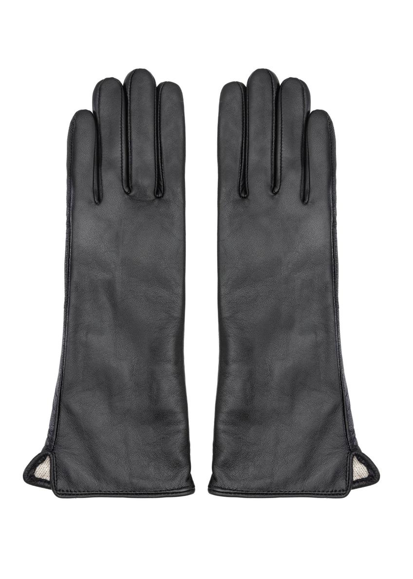 Long brown leather women's gloves REKDS-0082A-1I(Z26)