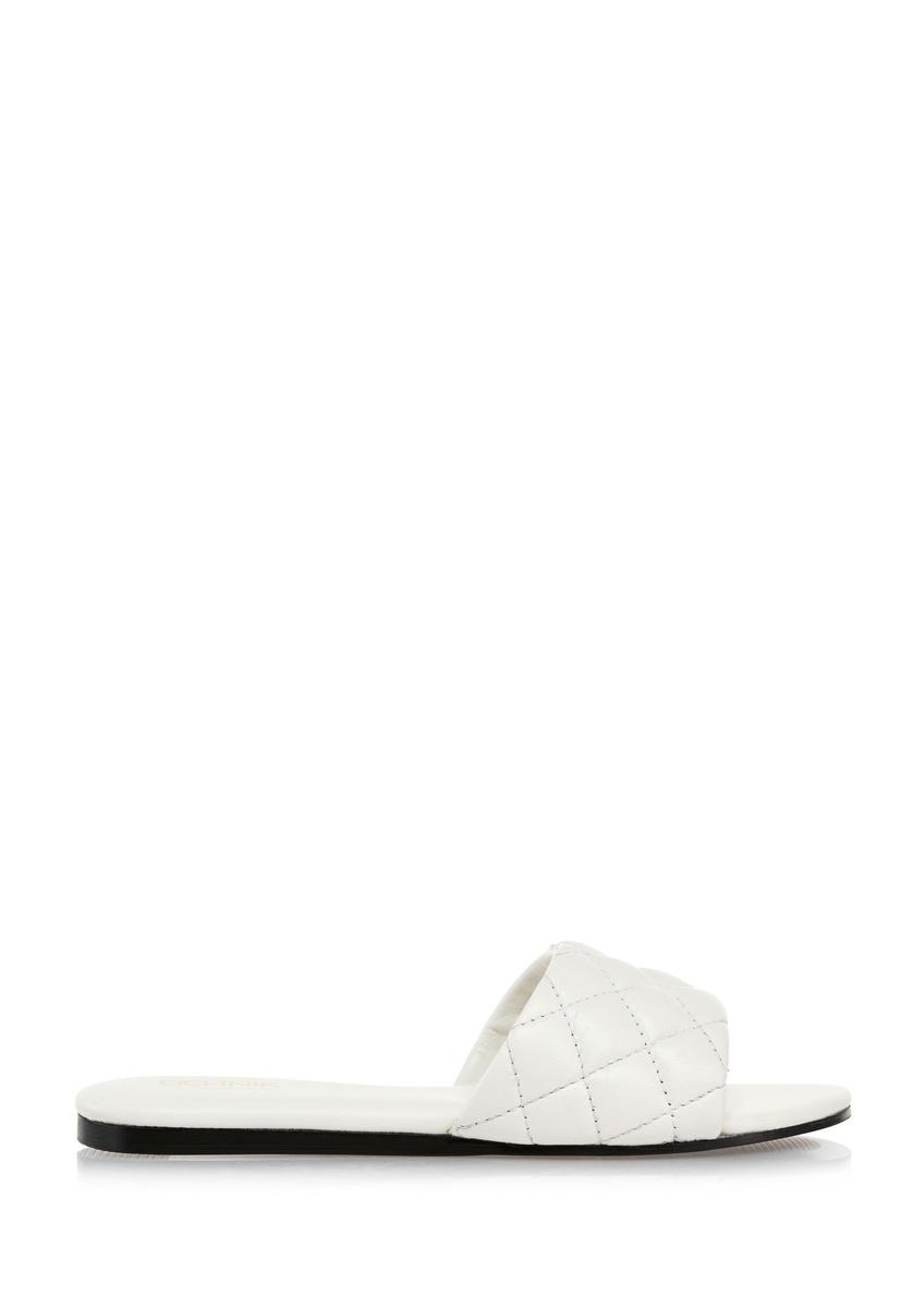 Leather white quilted flip-flops BUTYD-1066-11(W24)-06