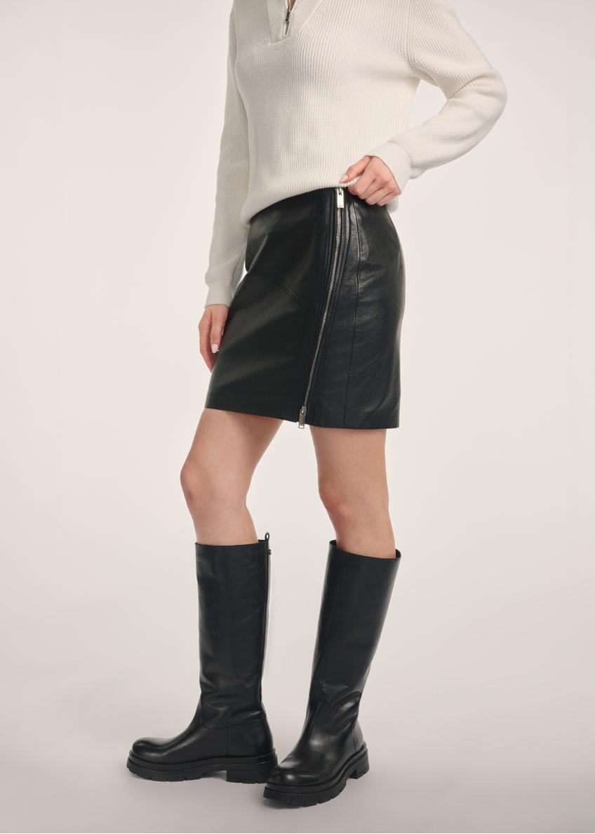 Black leather mini skirt SPCDS-0079-3206(Z25)