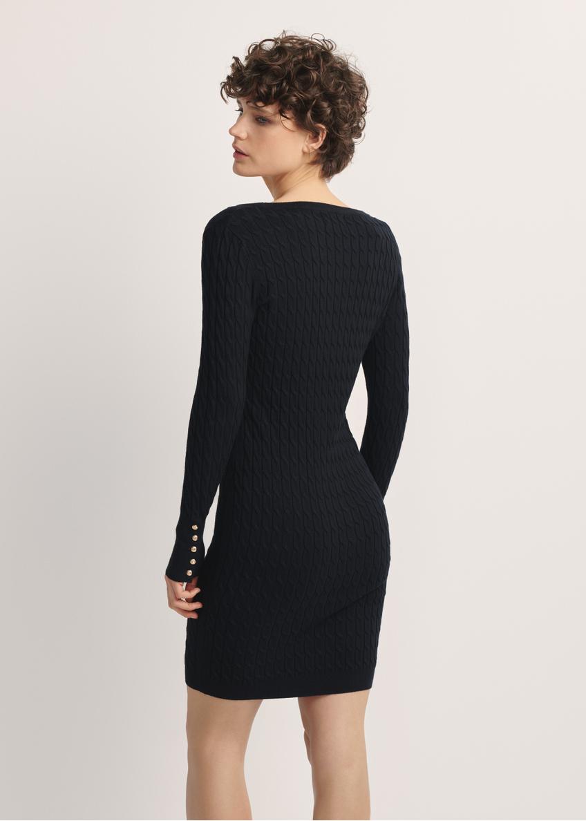 Black midi dress with cable weave SUKDT-0202A-99(Z25)