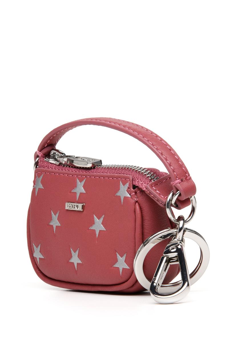 Pink leather bag-shaped keychain BRELOK-0212-31(Z25)