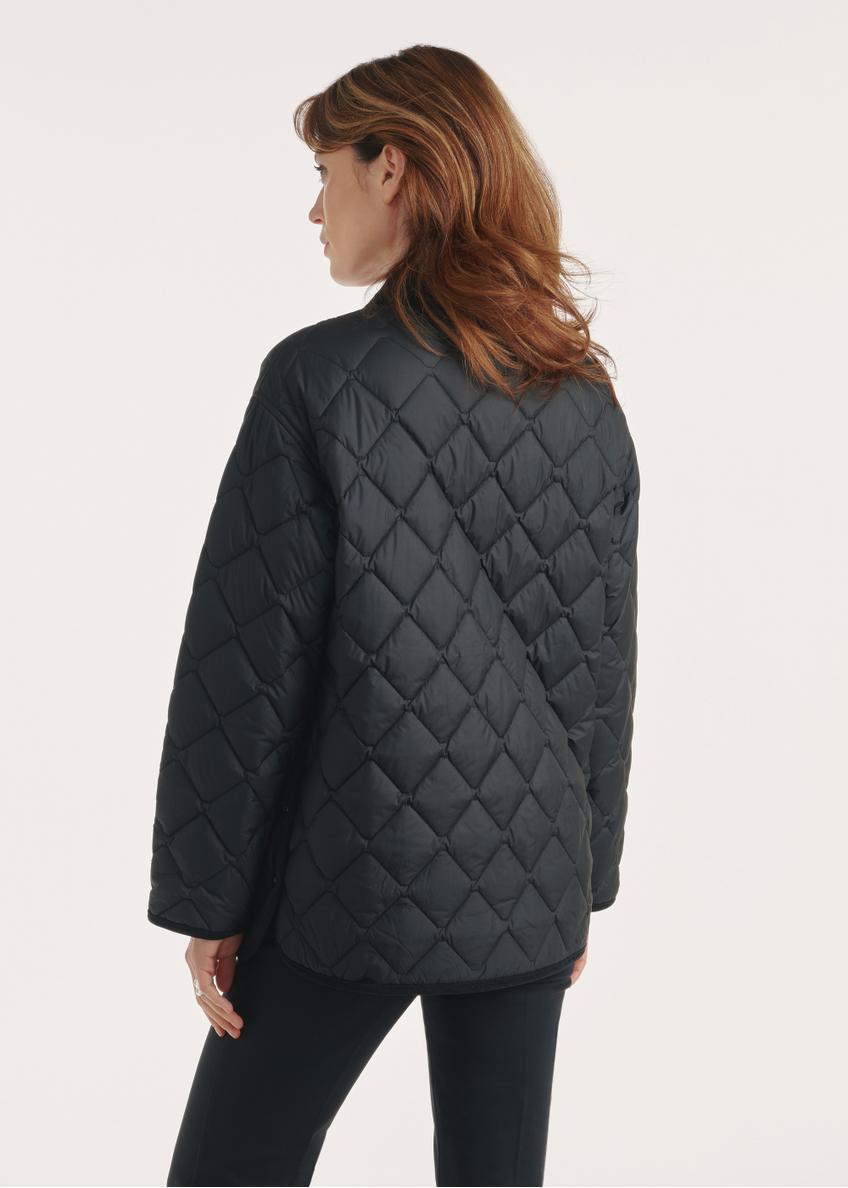 Quilted black women's jacket with collar KURDT-0596-99(Z25)