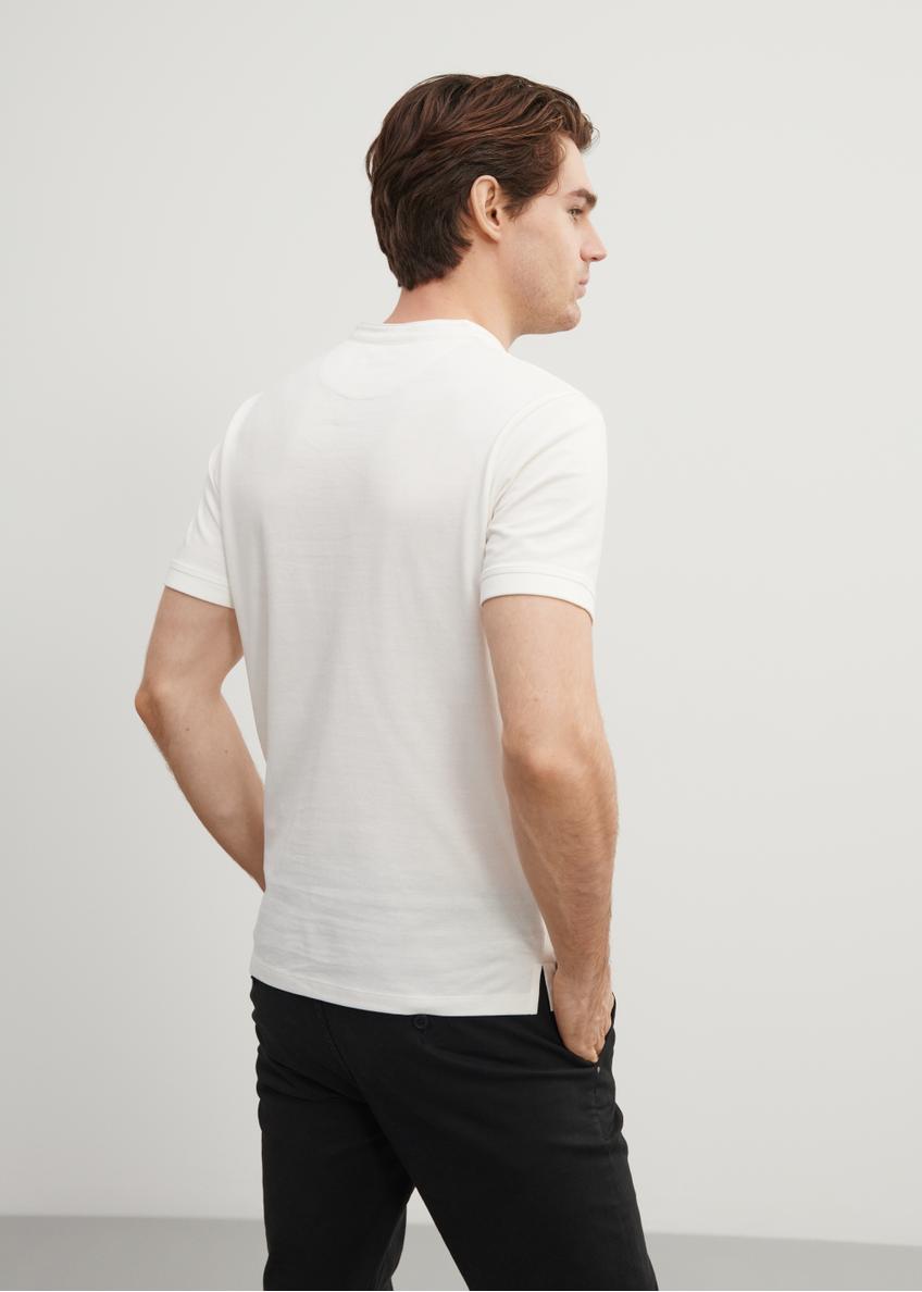 White polo shirt with stand-up collar POLMT-0061-11(W24)