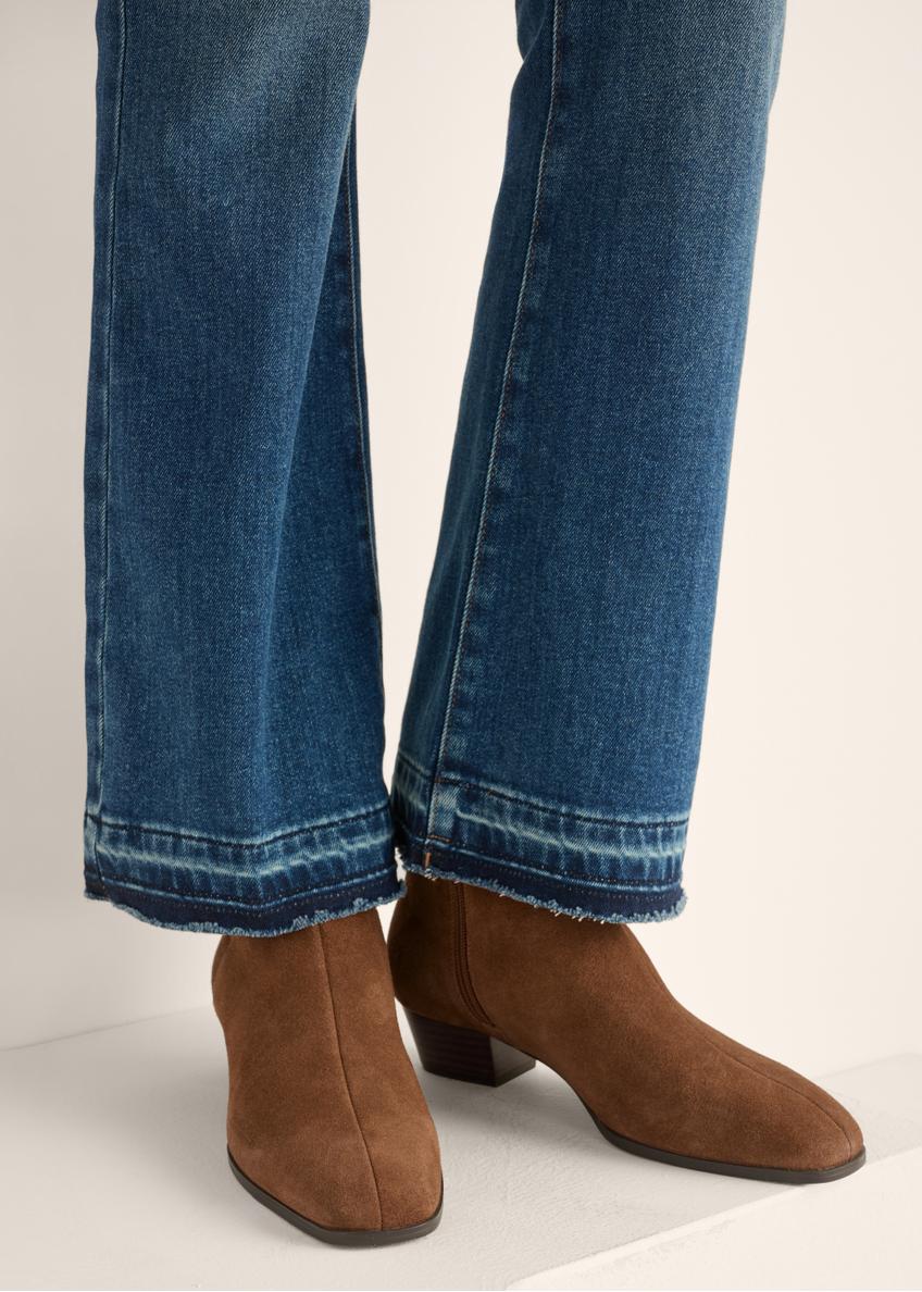 Light brown suede women's ankle boots BUTYD-1303-1G(Z26)
