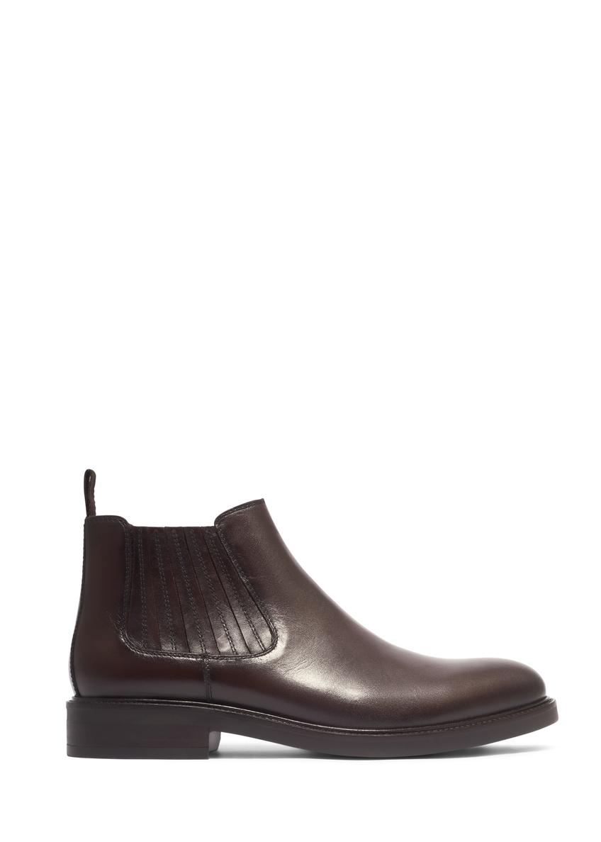 Men's dark brown leather Chelsea boots BUTYM-0583-1I(Z26), side view of the product on a white background.