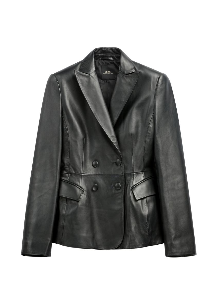 Women's black leather jacket KURDS-0600-99(W26)