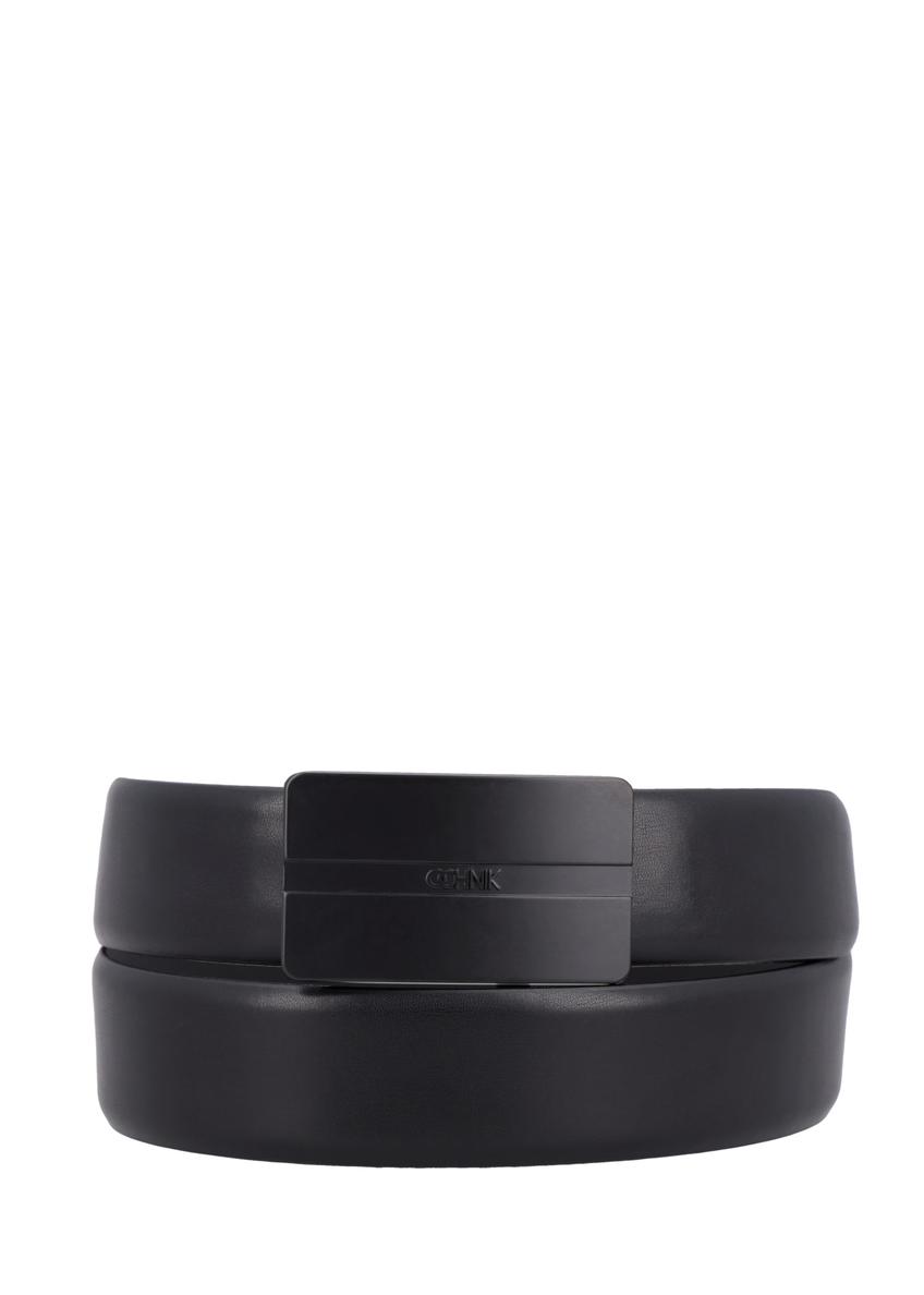 Men's black leather belt PASMS-0291-99(Z26)