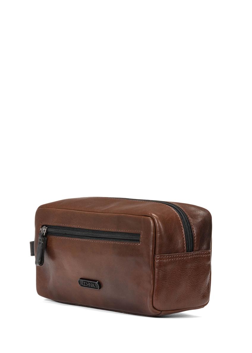 Leather brown men's cosmetic bag TORMS-0106C-79(W25)