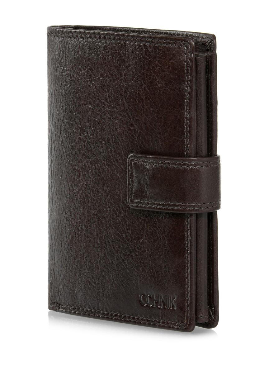 Leather clasp brown men's wallet PORMS-0605-89(W24)