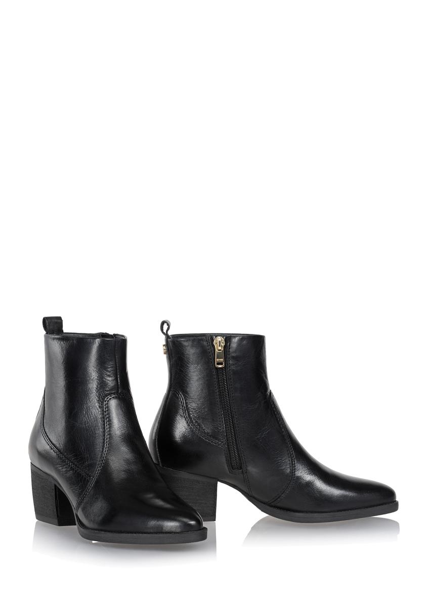 Women's heeled leather boots BUTYD-1005-99(Z24)