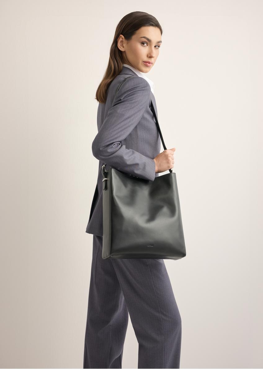 Black leather shopper bag TORES-1436-99(Z26)