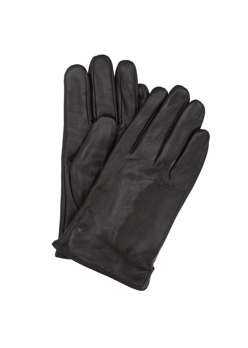 Brown leather gloves for men REKMS-0009-90(Z24)-01