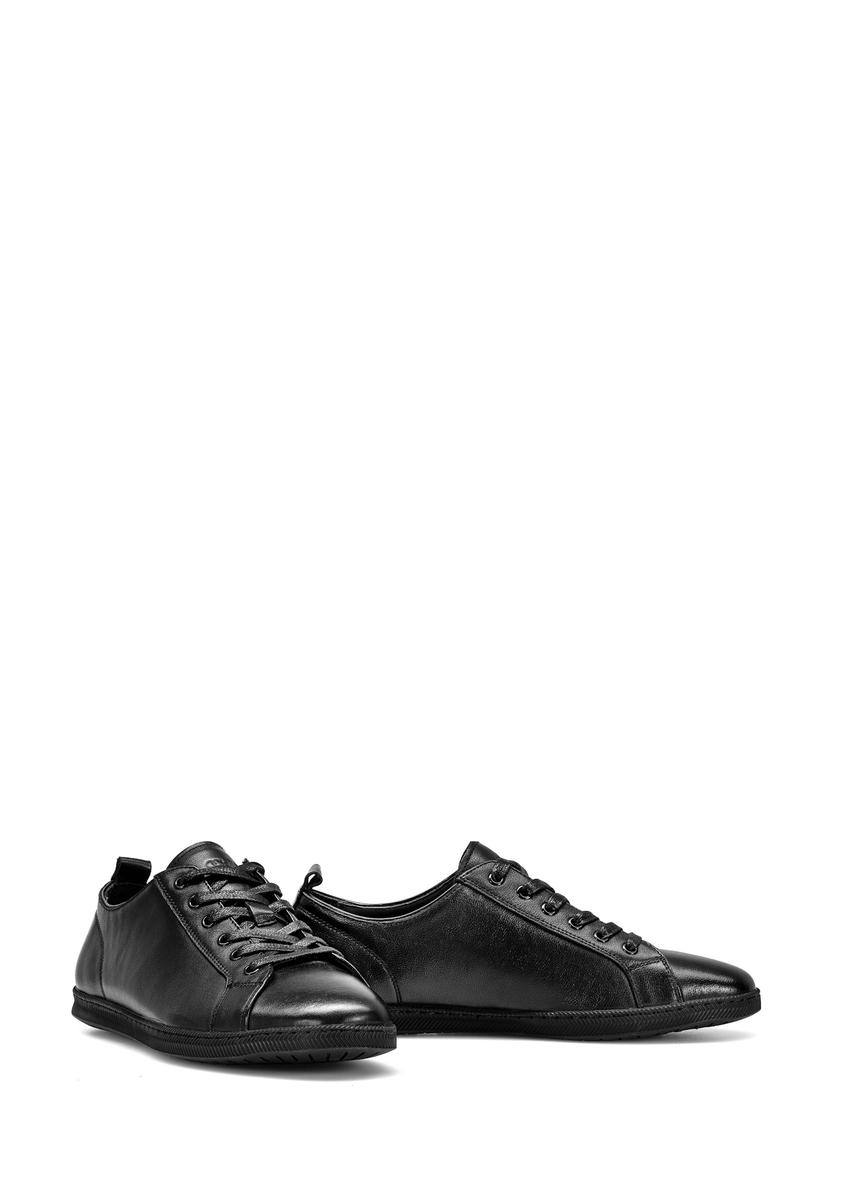 Black leather men's sneakers BUTYM-0489-99(W25)