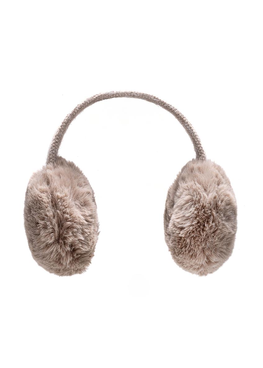 Beige women's earmuffs NAUDP-0003-82(Z25), product view from the front on a white background.