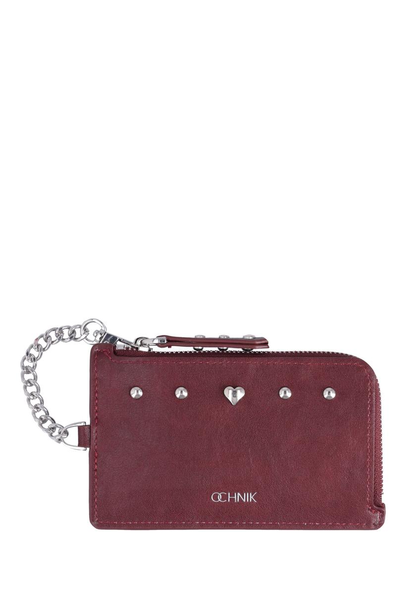 Burgundy women's wallet POREC-0447-4D(Z26), front product view on white background.
