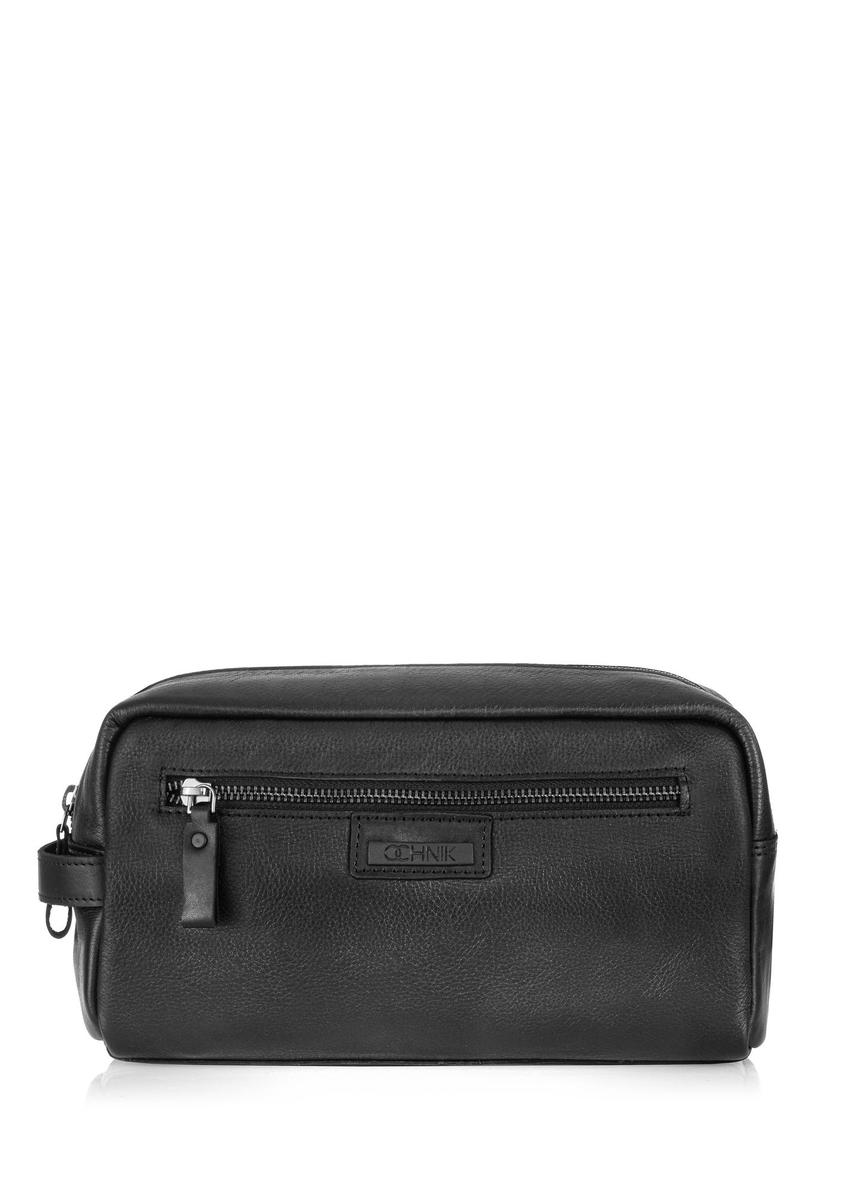 Black leather men's cosmetic bag TORMS-0422-99(W24)-01