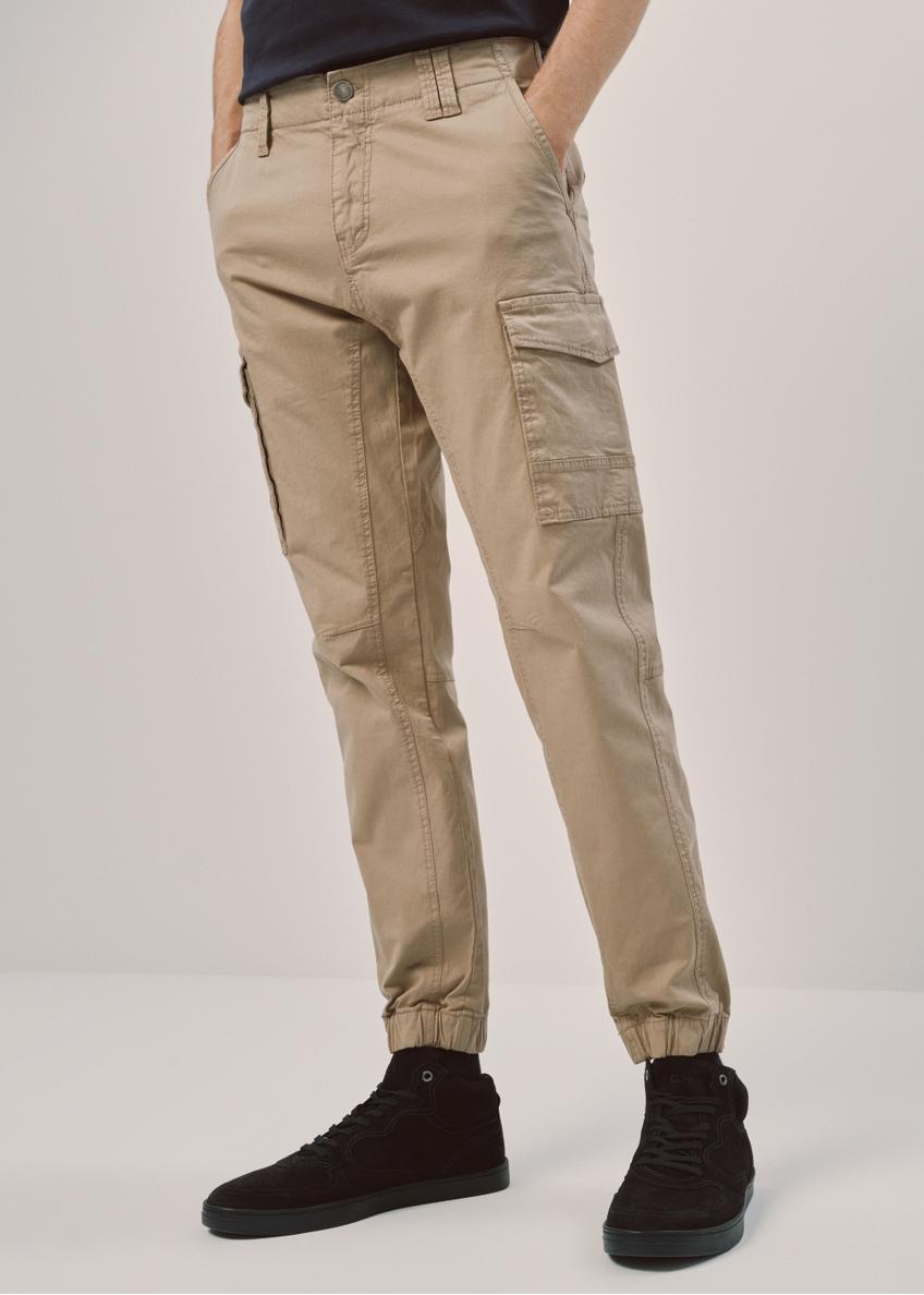 Beige men's cargo pants SPOMT-0091-24(Z23)-01