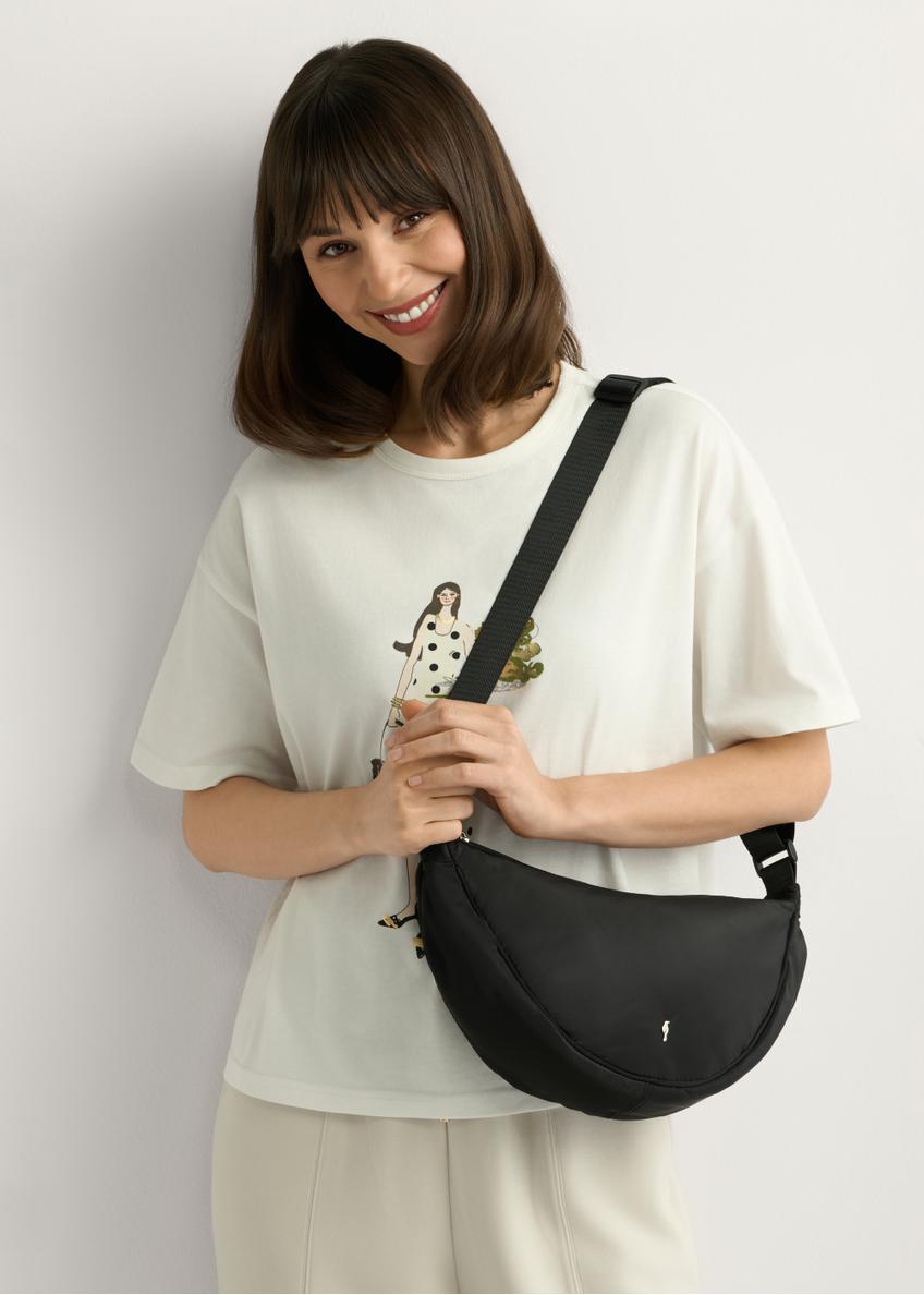 Black nylon women's handbag TOREN-0342-99(W26)