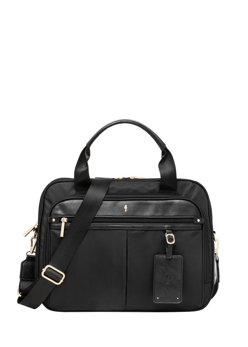 Black laptop bag TOREN-0352-99(Z26), front product view on white background.