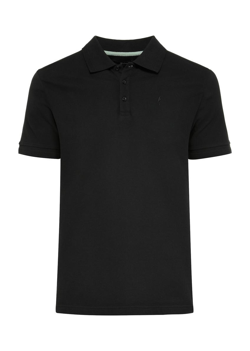 Black men's polo shirt POLMT-0078-99(W25)-04