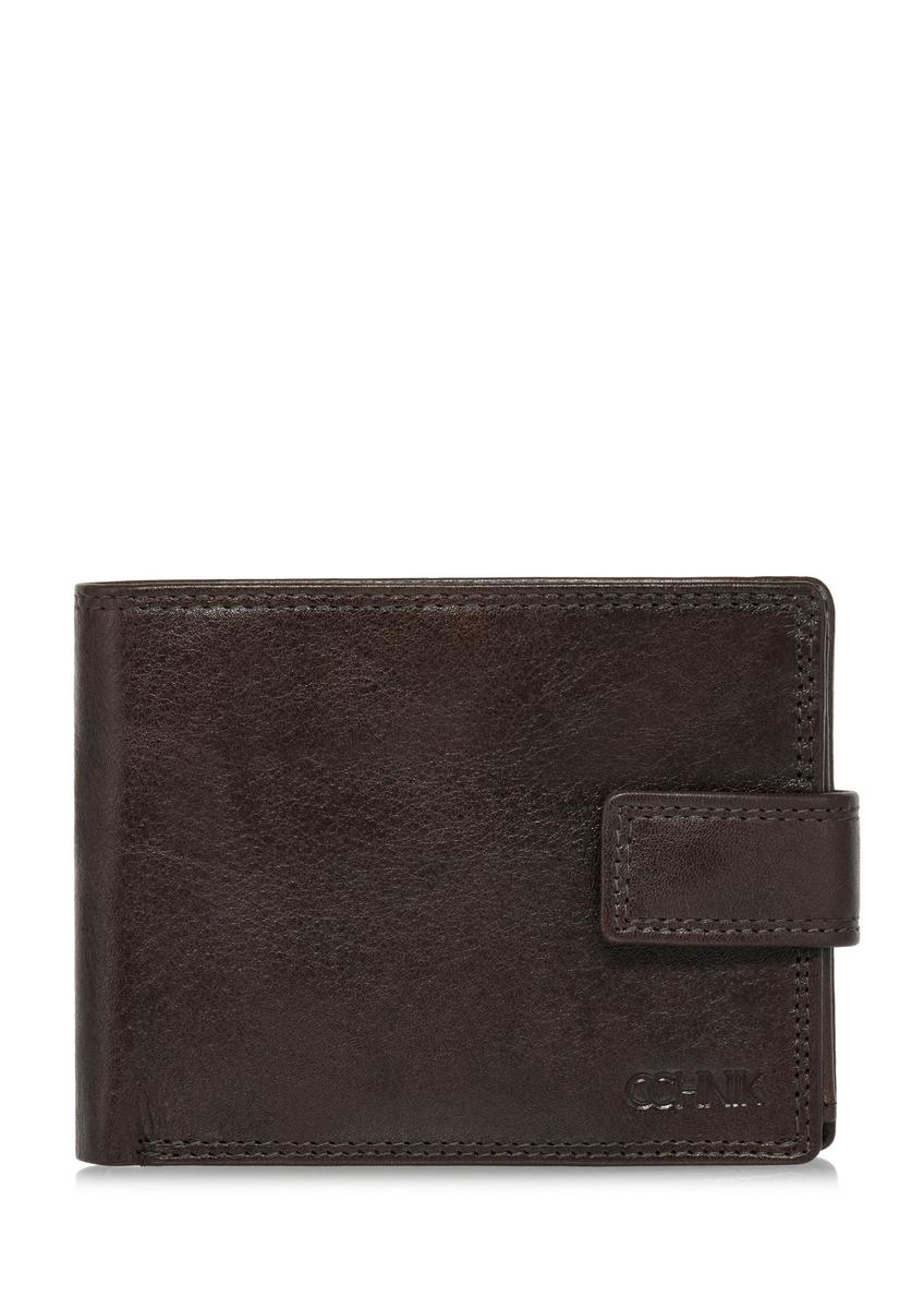 Leather clasp brown men's wallet PORMS-0606-89(W24)-08