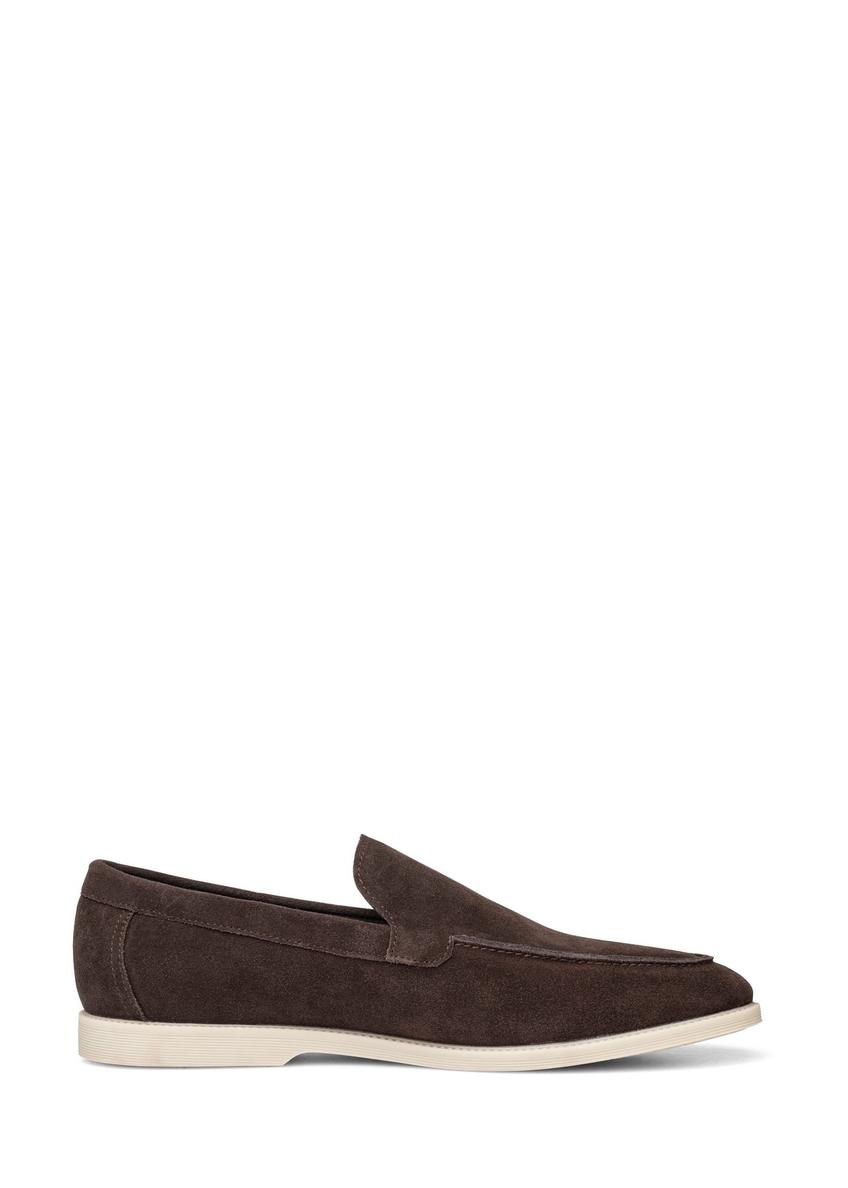 Dark brown suede men's loafers BUTYM-0526-1I(W26)