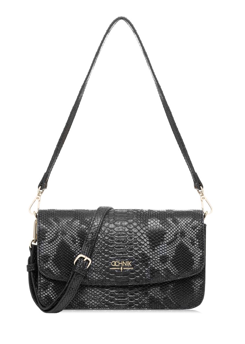 Black women's shoulder bag TOREC-1081-98(Z25), product visible from the front, photo on a white background.