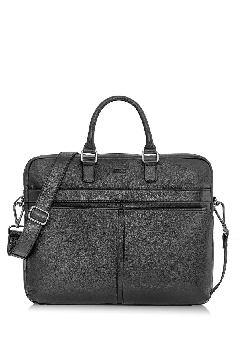 Black leather men's bag TORMS-0456-99(W25)-08