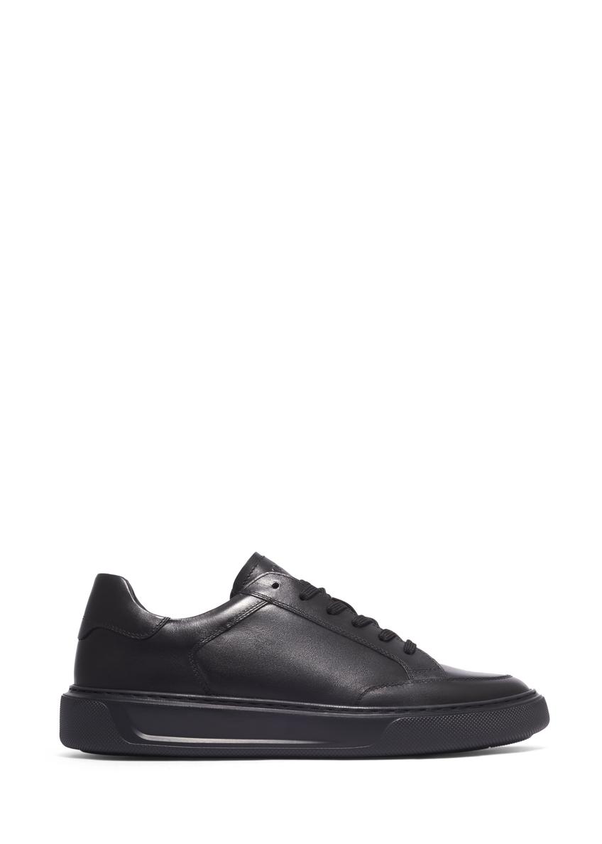 Black leather men's sports shoes BUTYM-0574-99(Z26), side view of the product on a white background.