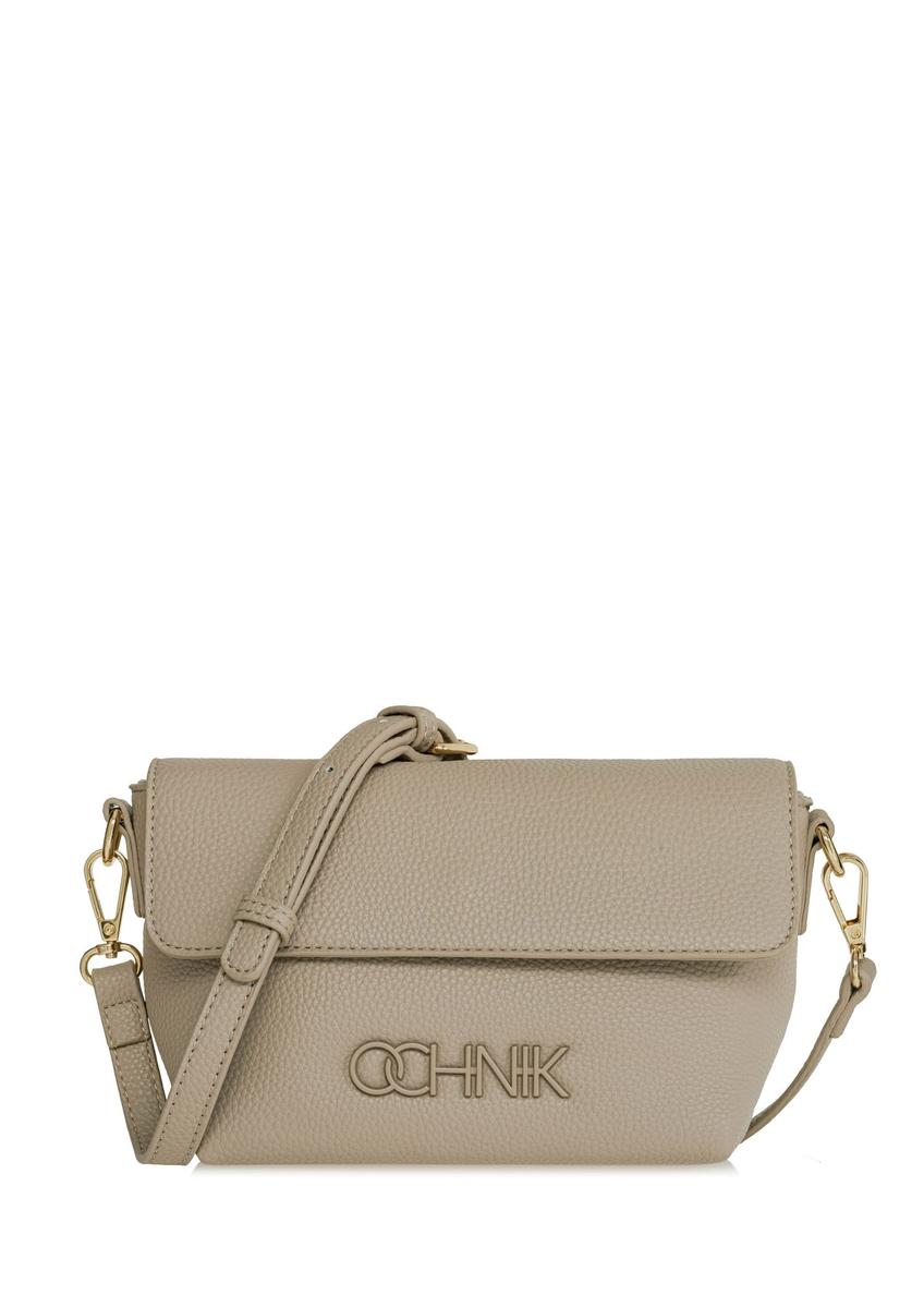 Dark beige small women's handbag with logo TOREC-0916A-82(W25)