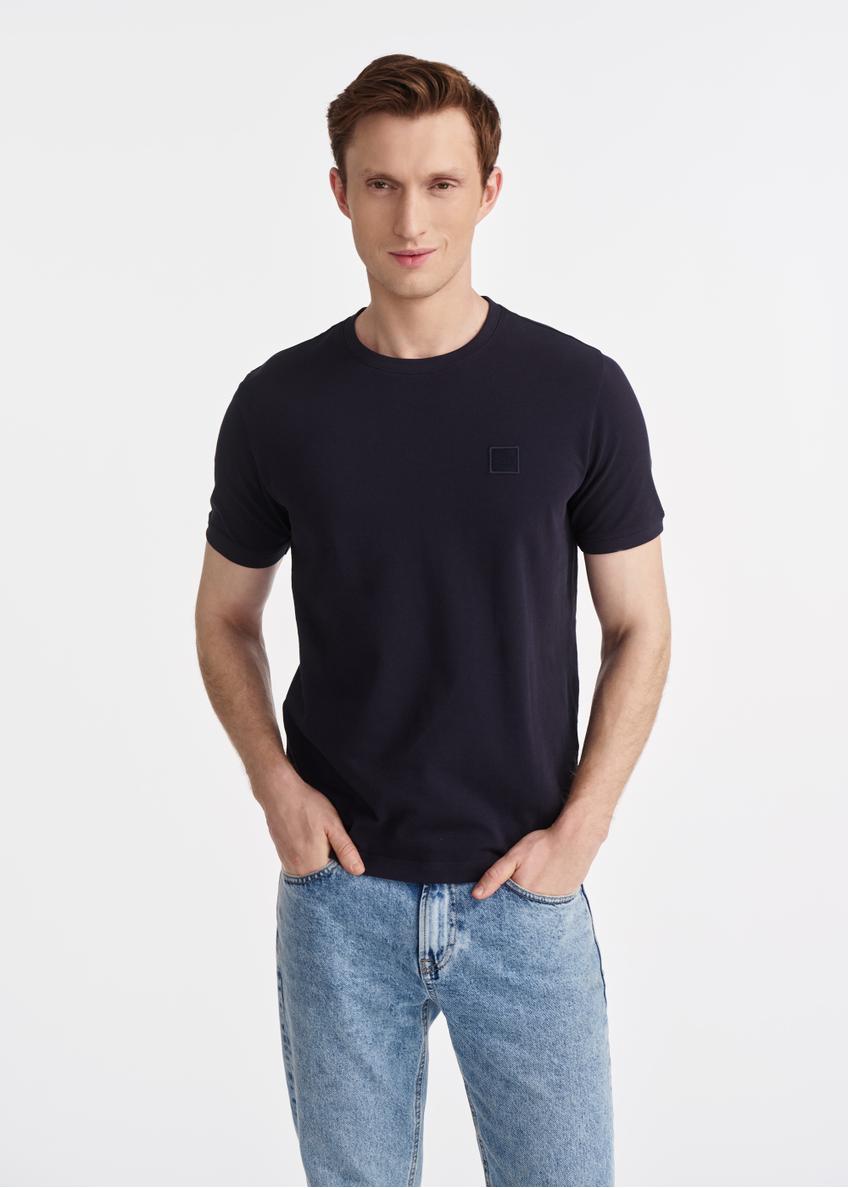 Navy blue men's cotton T-shirt TSHMT-0100-69(W25)-01