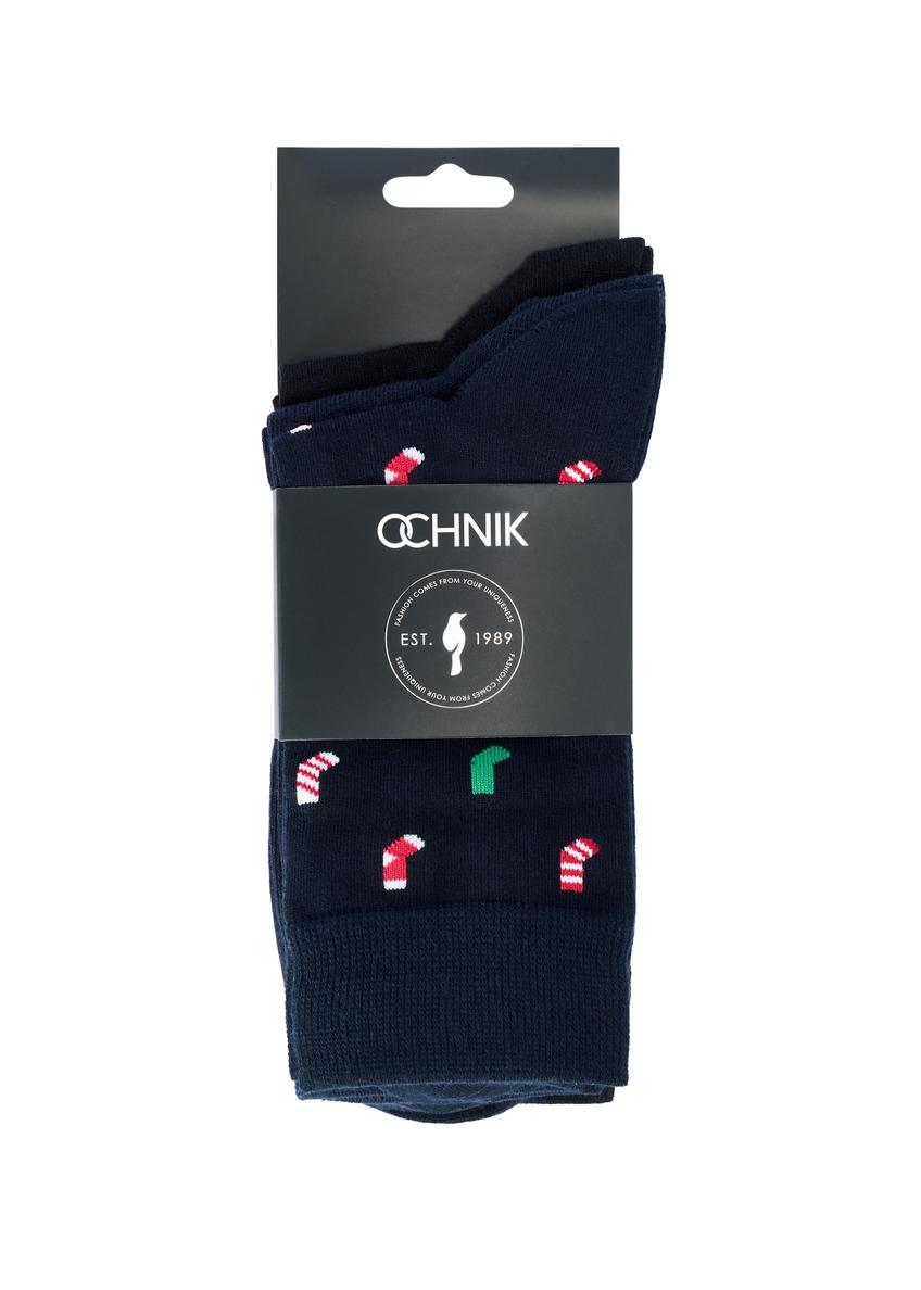 Set of men's Christmas socks ZESMT-0059-15(Z25), view of the product in the packaging on a white background.