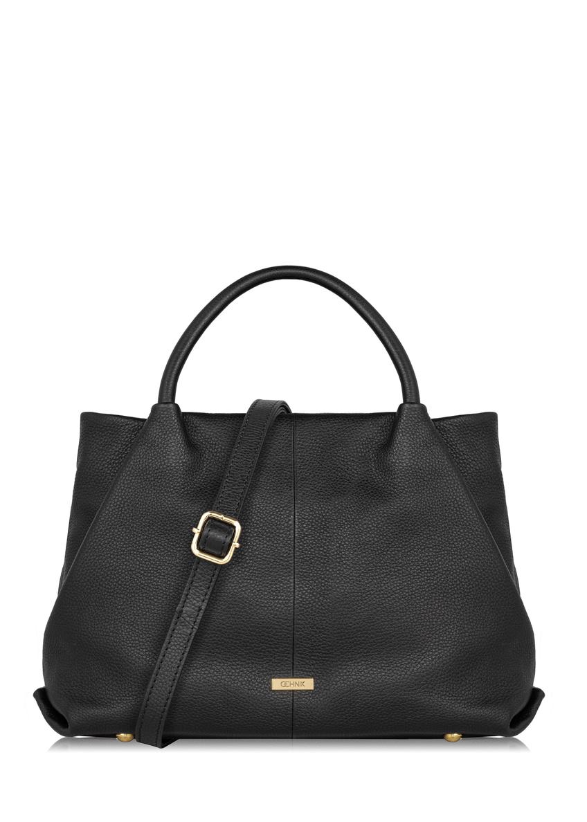 Women's black leather handbag TORES-1007-99(W24)-08