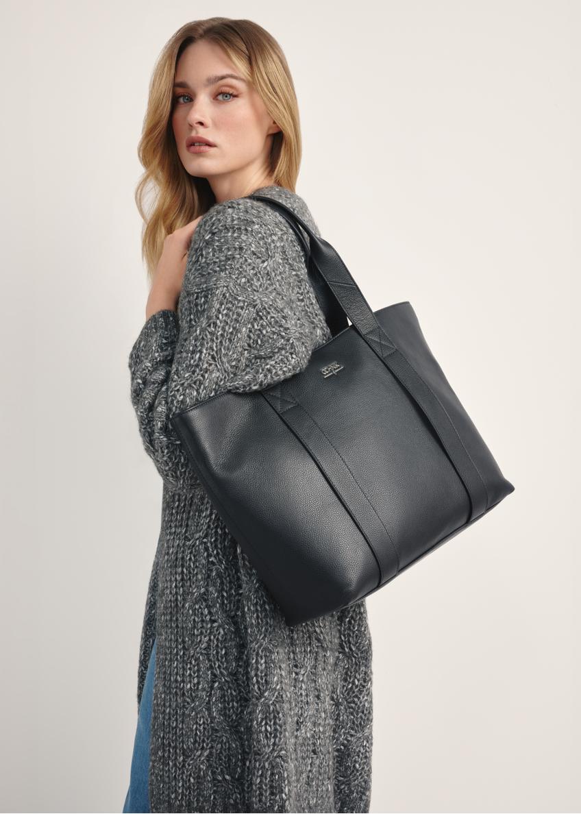 Black elegant women's shopper bag TORES-1200-99(Z25)