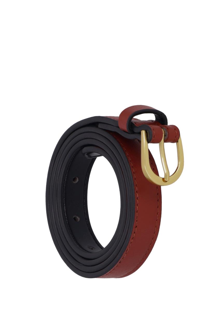 Women's leather belt in a red shade PASDS-0344-3D(Z26)
