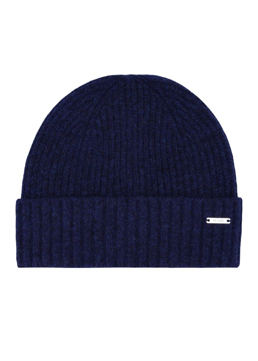 Navy blue women's wool hat CZADT-0210-7E(Z26), front product view on white background.