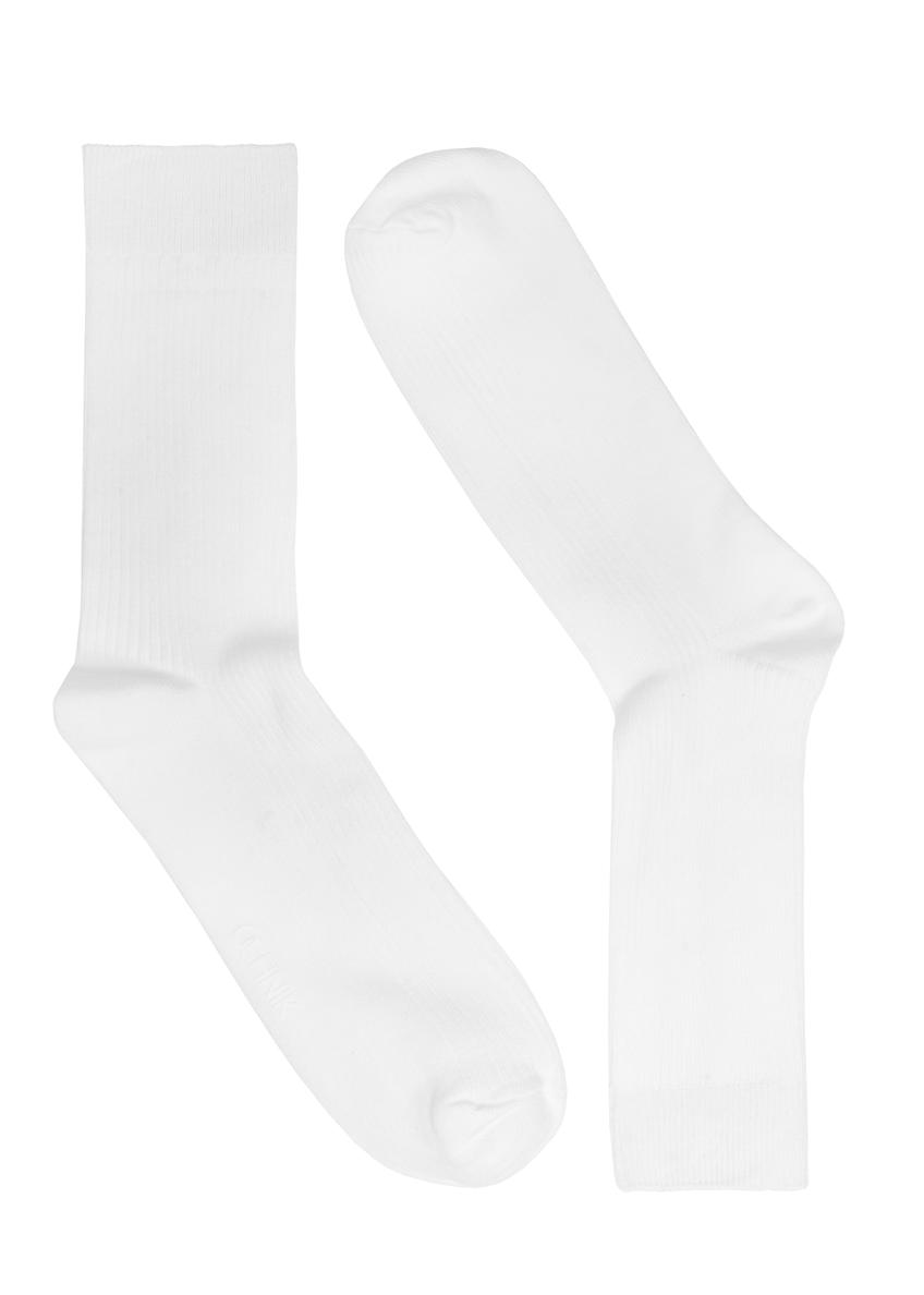 Men's long ribbed socks SKAMT-0195-11(W25), product view from the front without packaging, view on a white background.