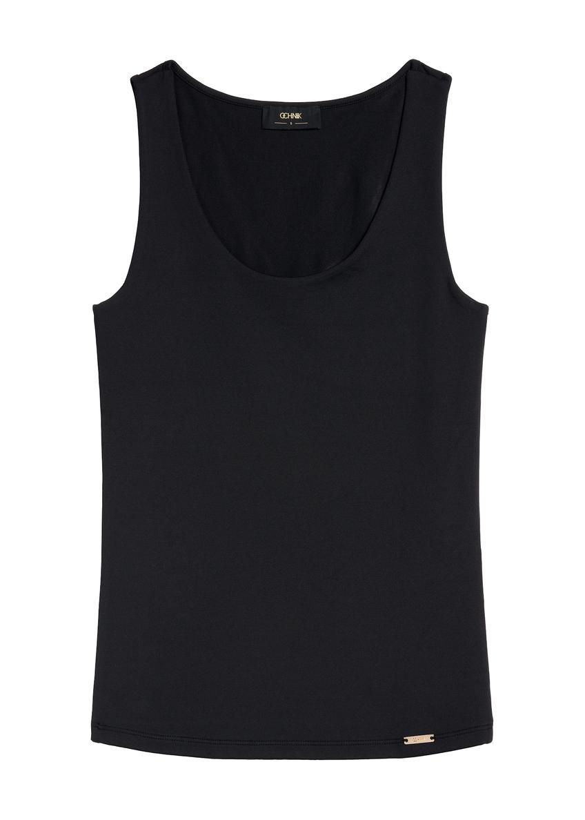 Black women's tank top BLUDT-0179-99(Z25)