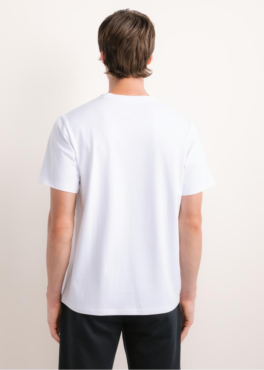 Men's white T-shirt with print TSHMT-0160-0A(Z26)