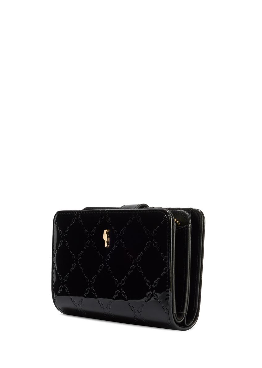 Black women's wallet with monogram POREC-0420-98(Z25)