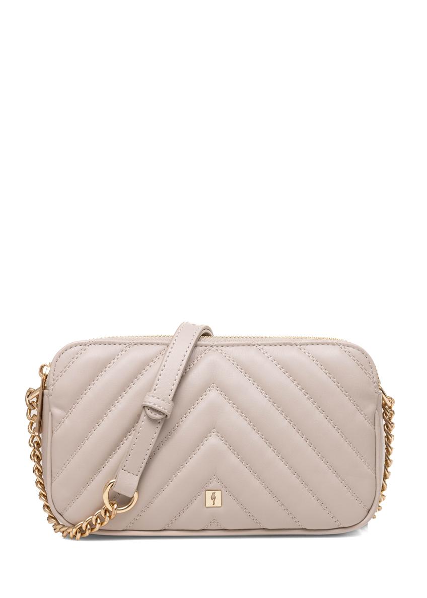 Small cream women's handbag TOREC-1051-12(Z25), front product view on white background.