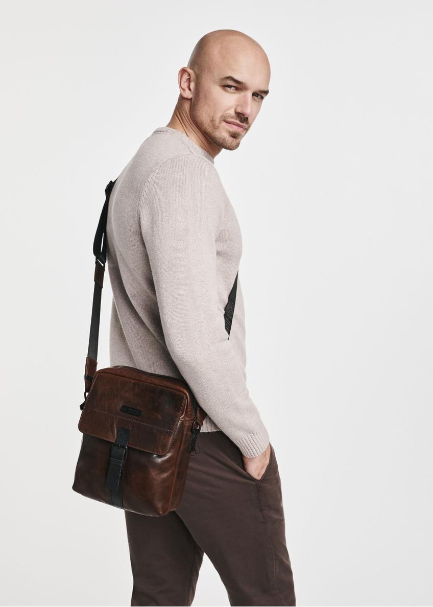 Brown leather men's bag TORMS-0104B-79(Z24)