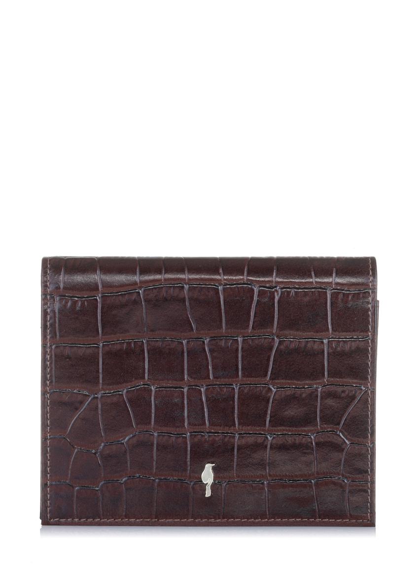 Women's small brown croco wallet PORES-0846-89(W23)-07