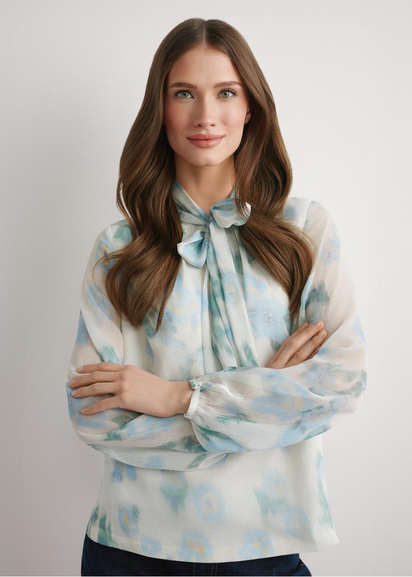 Women's floral blouse BLUDT-0208-7P(W26)